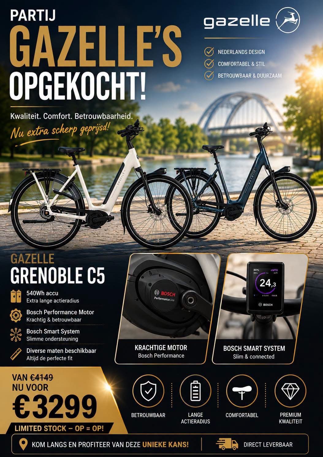 ⚡️⚡️Nieuwe gazelle grenoble c5 2026 hoge korting ⚡️⚡️, Ophalen, Nieuw, Overige merken