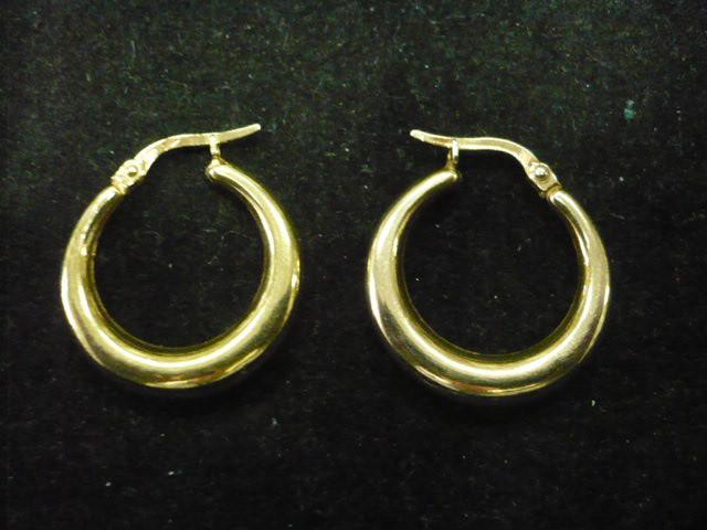 14 krt. 585 gouden creolen oorbellen 2.13 gram ned. gekeurd, Hangers, Ophalen of Verzenden, Zo goed als nieuw, Goud