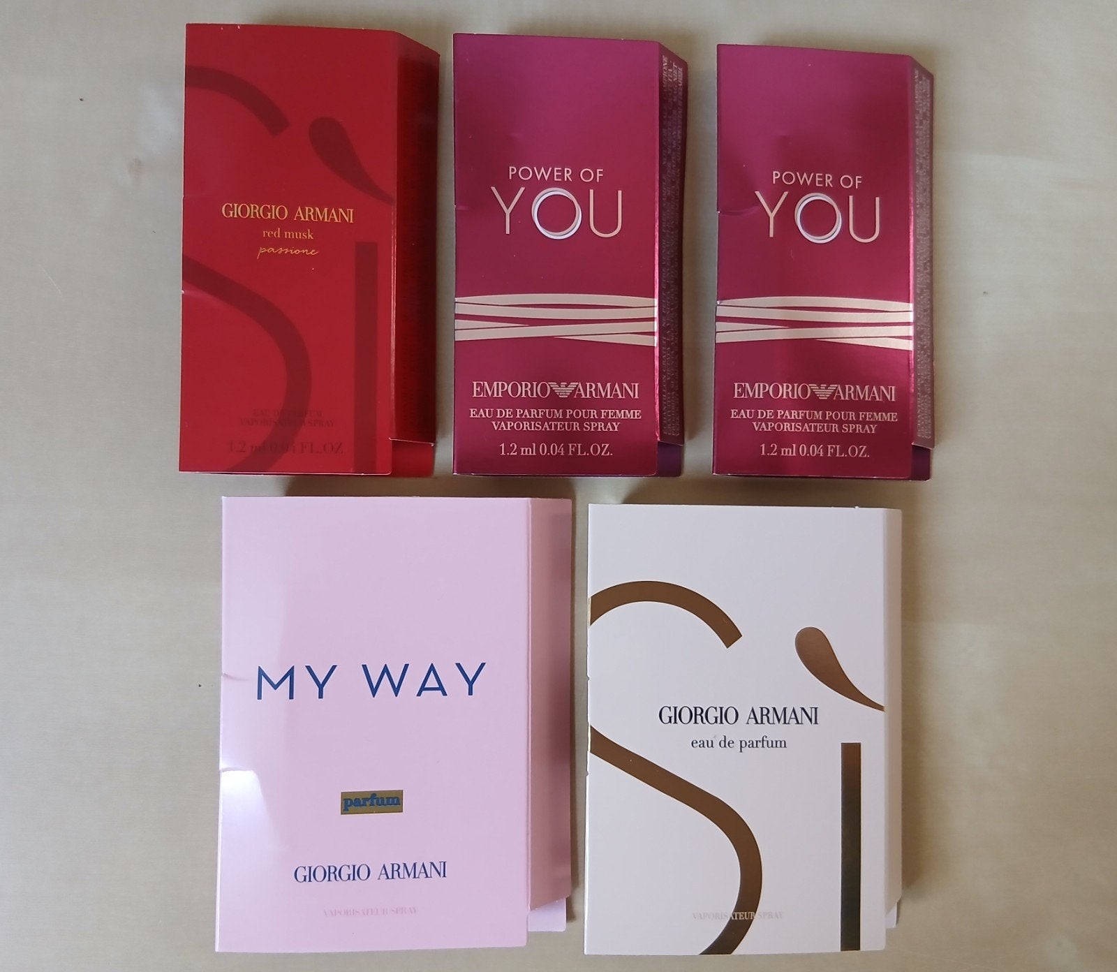 5 proefjes Armani – Si, Red musk , Power of You samen € 7,50, Ophalen of Verzenden, Nieuw