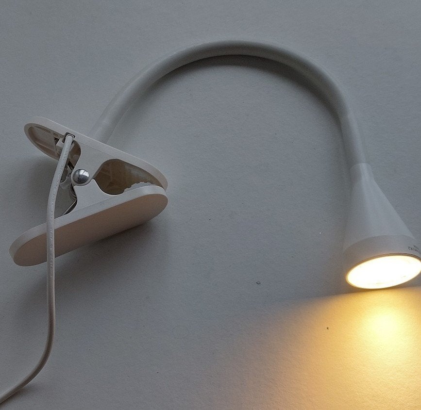LED Klemlamp Ikea (z.g.a.n.), IKEA, Ophalen of Verzenden, Metaal, Wit