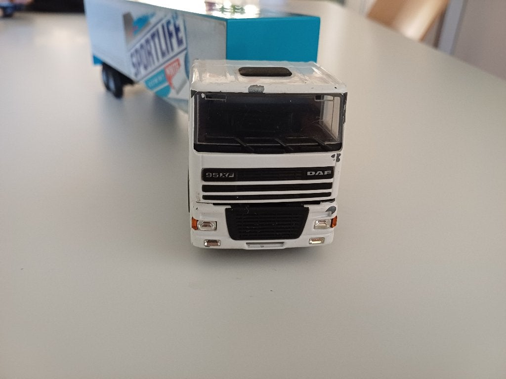 Lion car DAF 95 vrachtwagen met trailer 1/50, Ophalen of Verzenden, Gebruikt, Bus of Vrachtwagen, Lion Toys