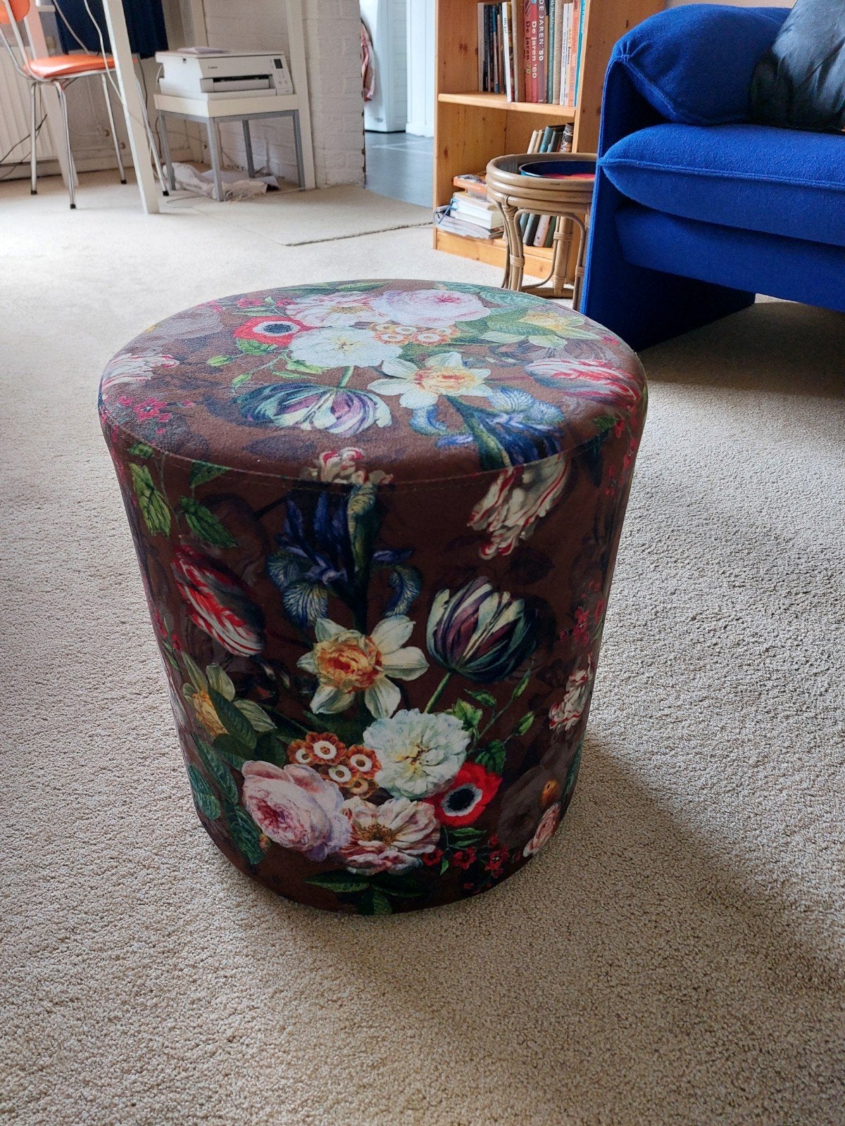 Poef Essenza Giselle Pouf Chocolate, Huis en Inrichting, Banken | Voetenbanken en Poefen, Minder dan 50 cm, Rond, Minder dan 50 cm