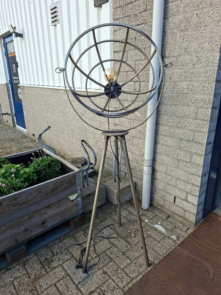 Vintage IJzeren Vloerlamp - Industrieel Design, Ophalen, Gebruikt, Metaal, 150 tot 200 cm