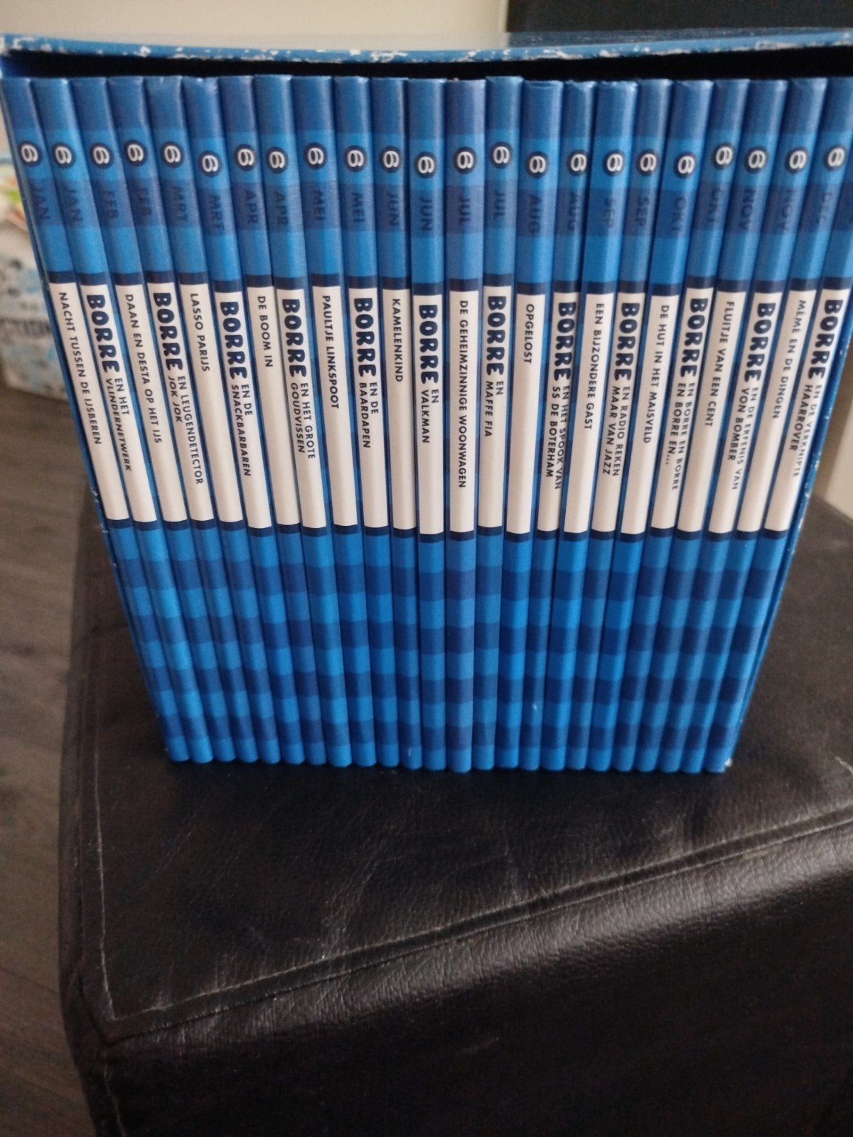 BORRE DE GESTREEPTE BOEKJES COLLECTIE GROEP 6 BLAUW BOXSET, Gelezen, Fictie algemeen, Ophalen of Verzenden, Jeroen Hoogerwerf