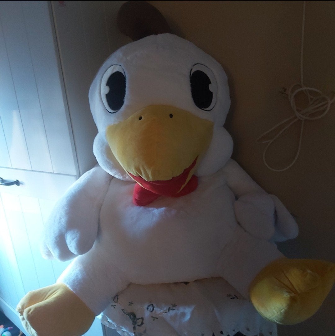 Grote witte kip knuffel van Nicky Toy - Zo goed als nieuw, Ophalen, Zo goed als nieuw, Overige typen, Groot (groter dan 80 cm)