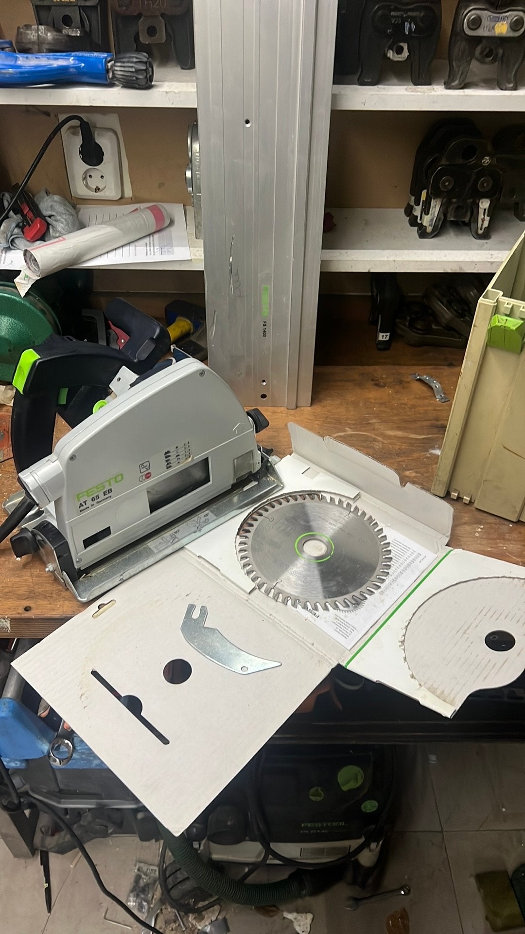 Festo /festool at 65 eb plus invalzaag inc geleider 140, Ophalen of Verzenden