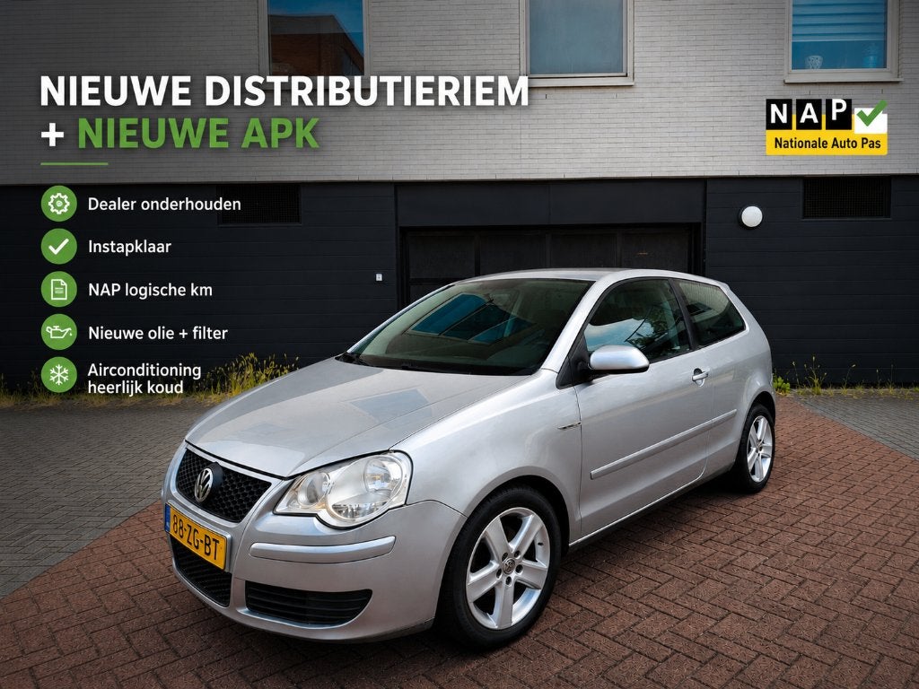 Volkswagen Polo Optive 1.4 16V - NIEUWE APK + CARPLAY, Auto's, Volkswagen, Zwart, 4 cilinders, Handgeschakeld, Particulier