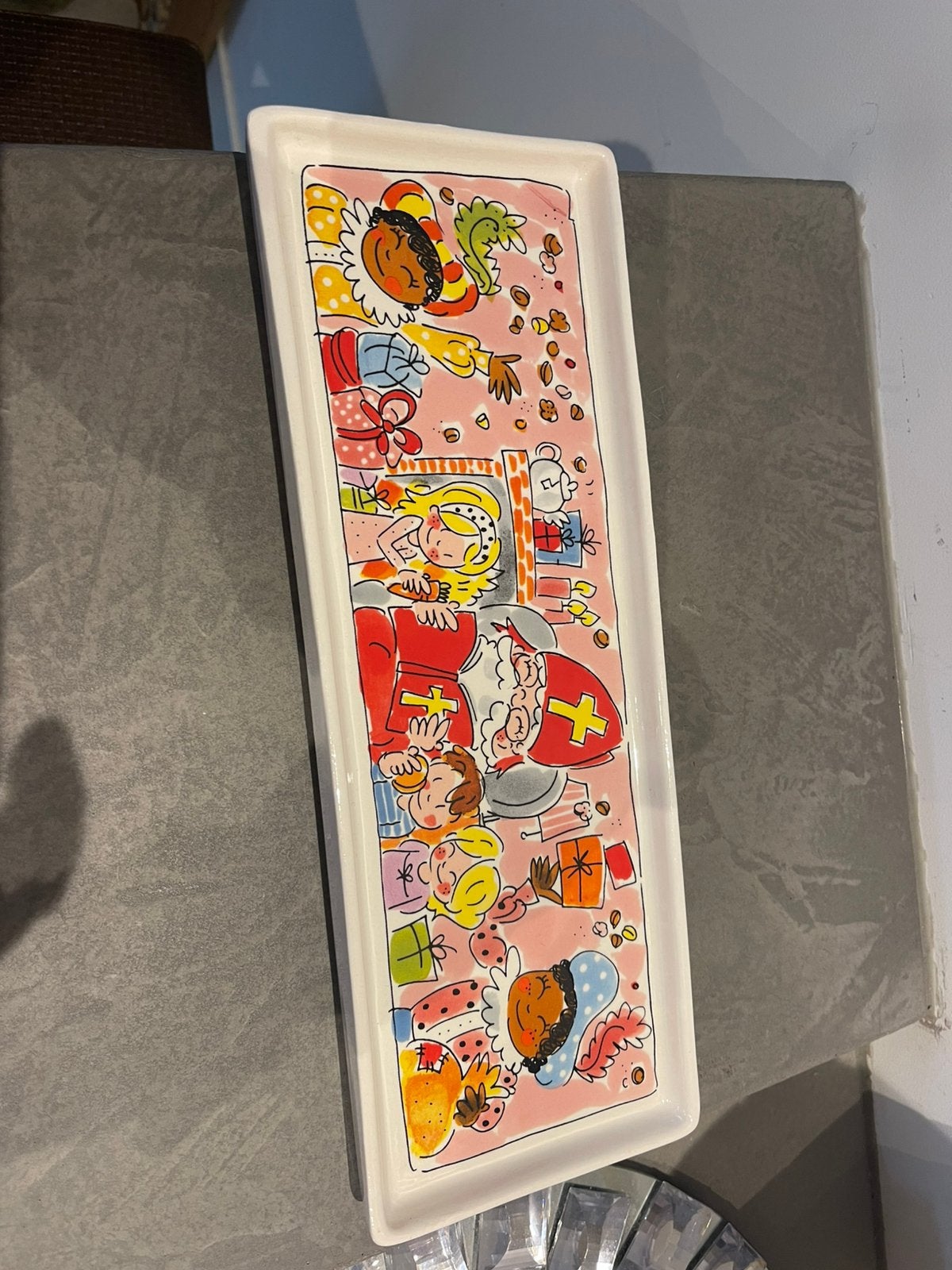 Blond cakeschaal oude collectie met zwarte piet, Ophalen