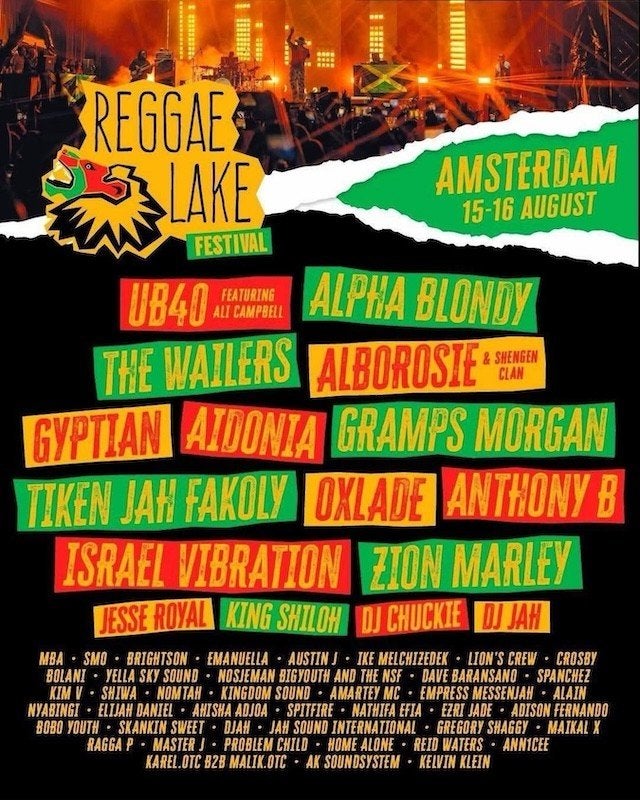 1 zaterdag ticket reggaelake teab, Eén persoon