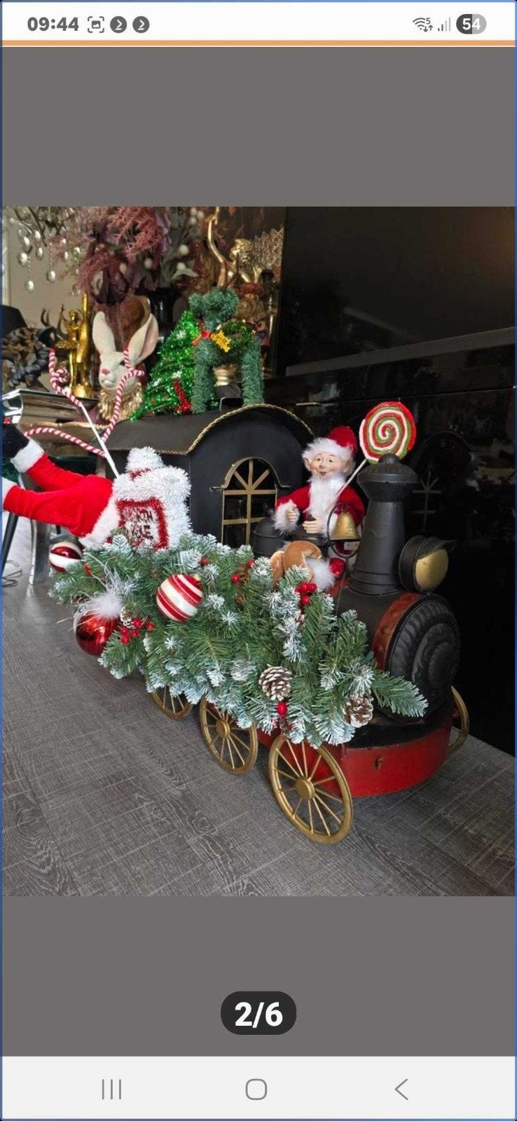 Schitterende grote metalen kerst trein., Ophalen, Nieuw