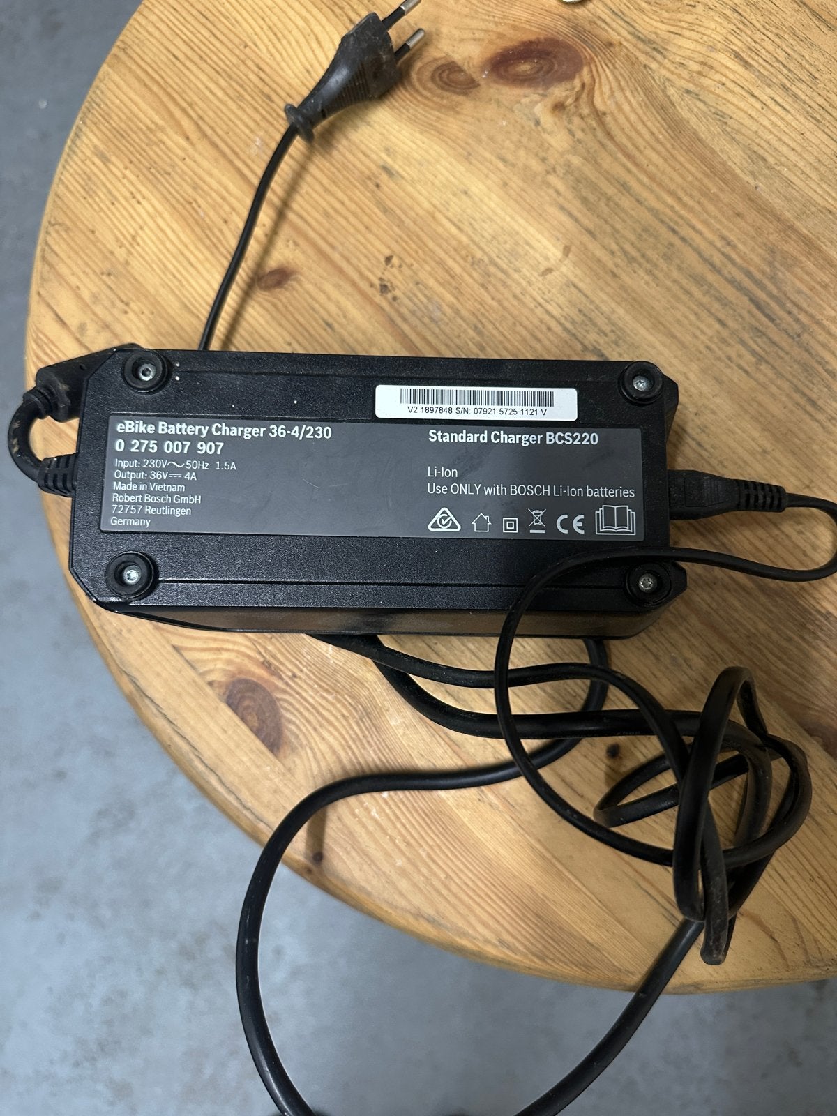 Bosch eBike Oplader 36V - Standaard Lader BCS220, 4A, Ophalen, Gebruikt