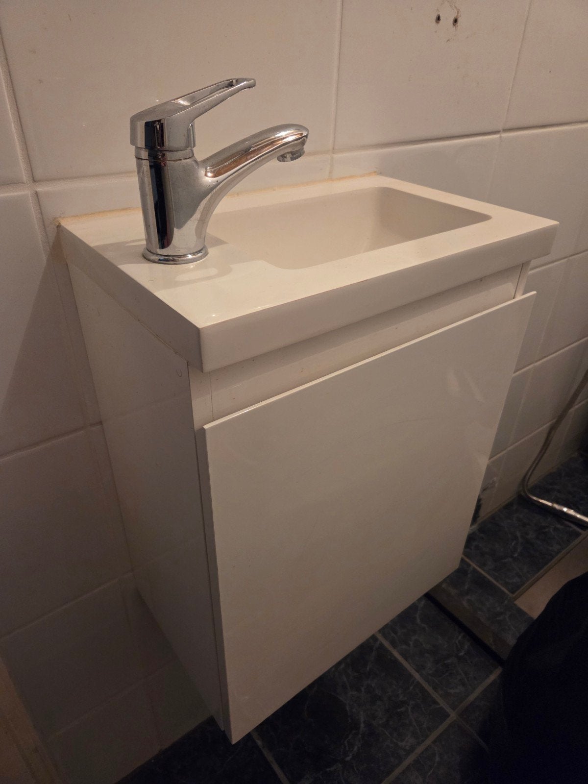 Fonteintje met kastje wit (compleet), Ophalen, Minder dan 50 cm, Gebruikt, Minder dan 100 cm