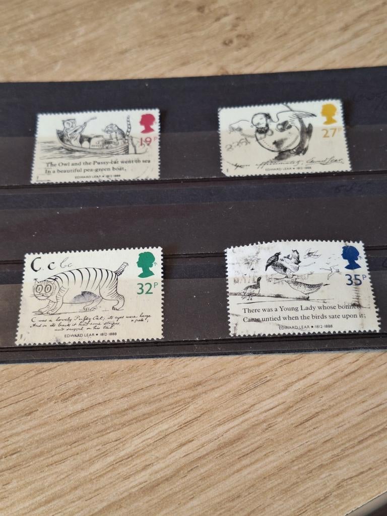 Engeland 1988 Edward Lear serie (1170/1173), Postzegels en Munten, Postzegels | Europa | UK, Ophalen of Verzenden