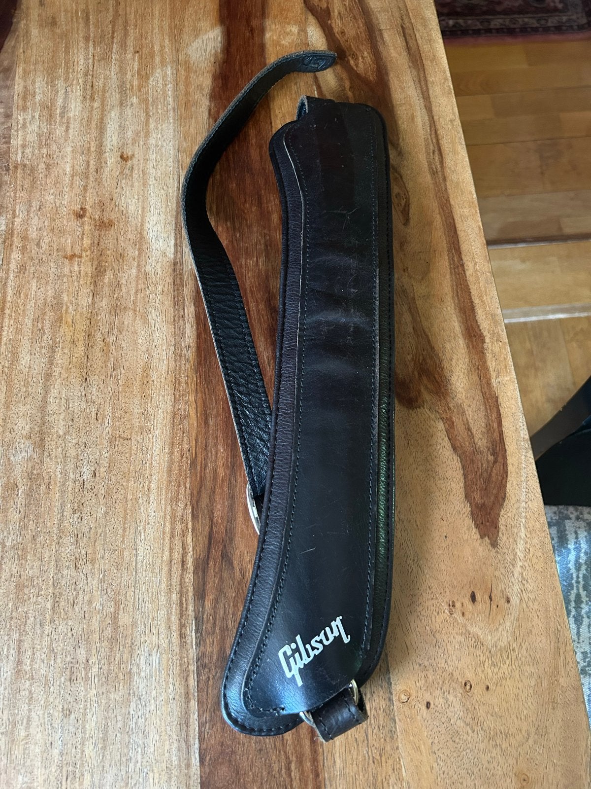 Gibson Leren Gitaarband - Zwart, Ophalen of Verzenden, Zo goed als nieuw, Elektrische gitaar