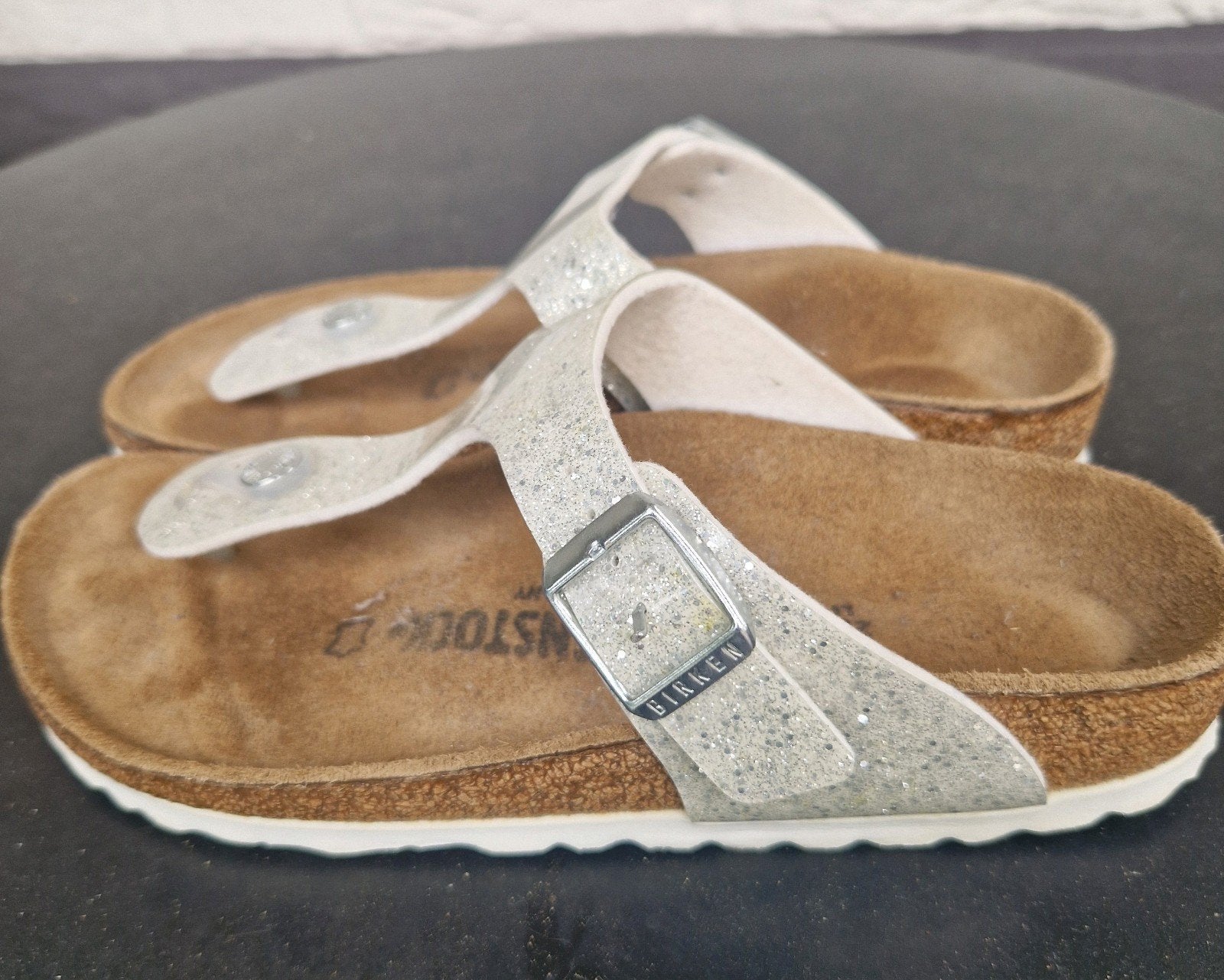 Birkenstock Gizeh teenslippers met glitter, maat 36, Ophalen, Meisje, Overige typen, Zo goed als nieuw