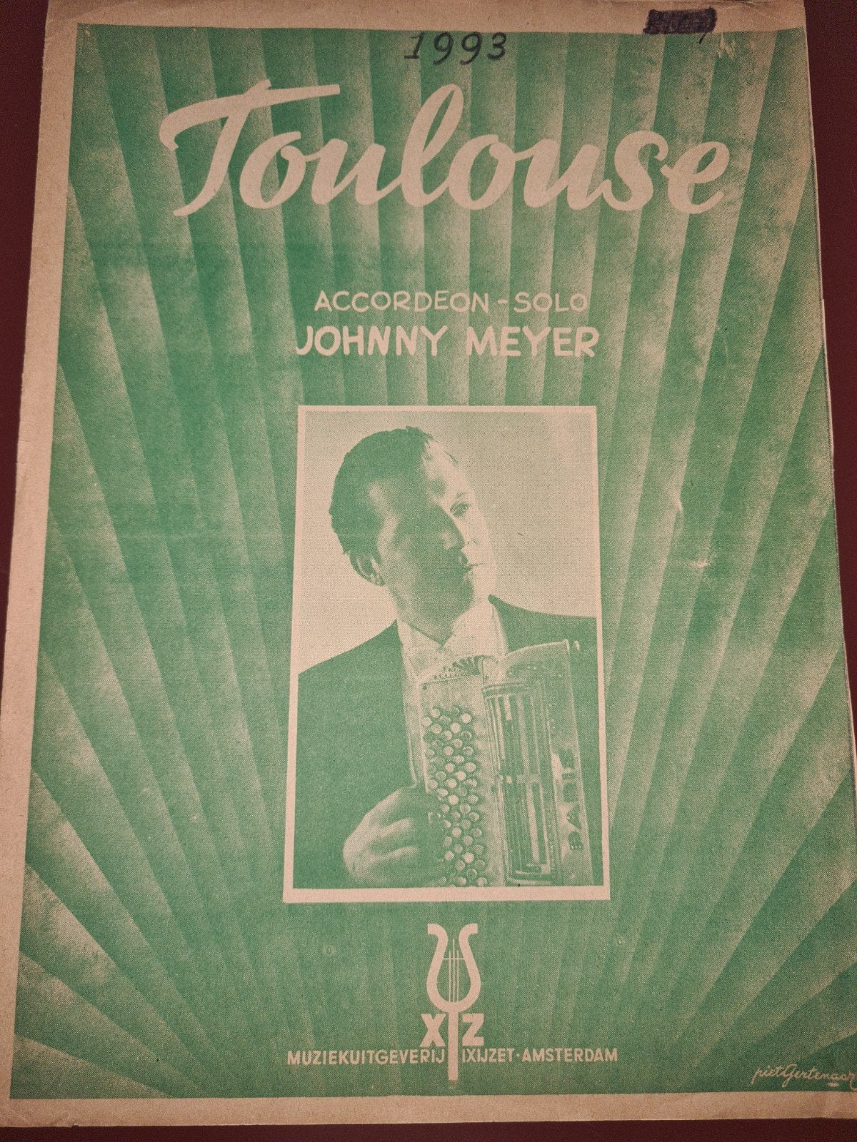 Muziekblad Toulouse - Accordeon Solo - Johnny Meyer, Gebruikt, Klassiek, Ophalen of Verzenden, Artiest of Componist
