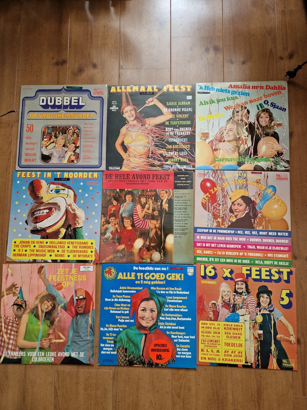 9 lp lps feest carnaval telstar philips carmen, Ophalen of Verzenden, Gebruikt, 12 inch, Levenslied of Smartlap