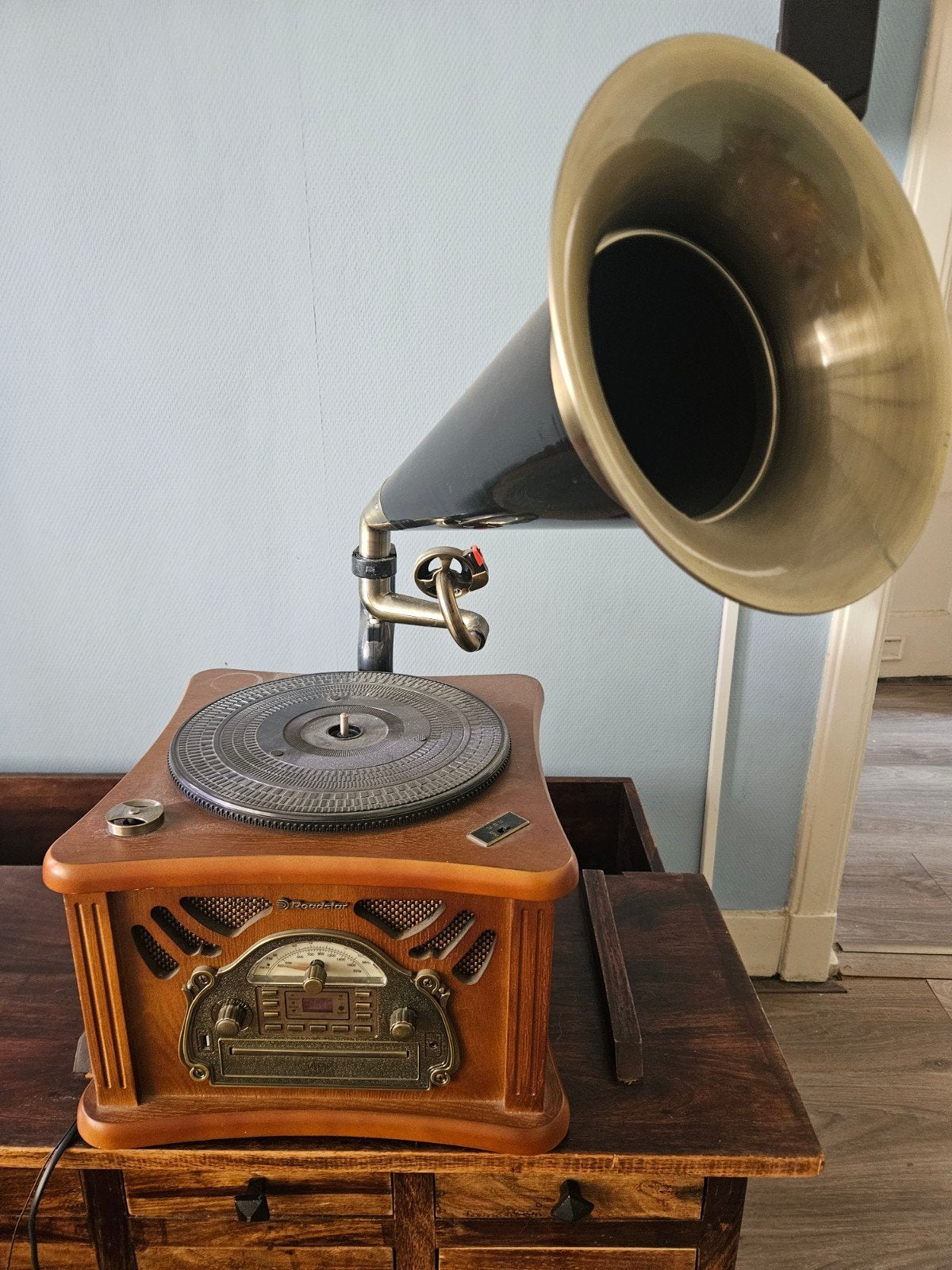 Roadstar CD/USB/Cassettespeler/Radio - Retro Grammofoonstijl, Audio, Tv en Foto, Platenspelers, Ophalen
