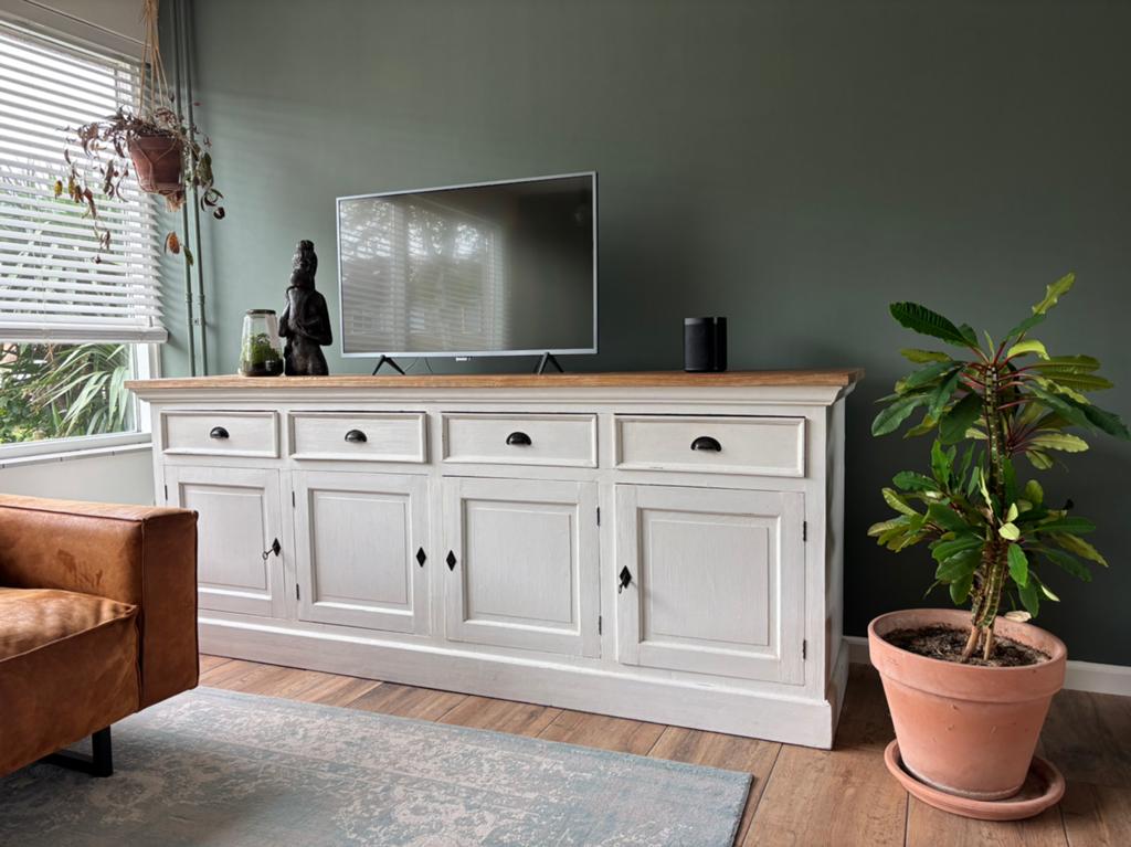 Houten landelijk dressoir / tv kast, Huis en Inrichting, Ophalen, Gebruikt, Minder dan 100 cm, 200 tot 250 cm