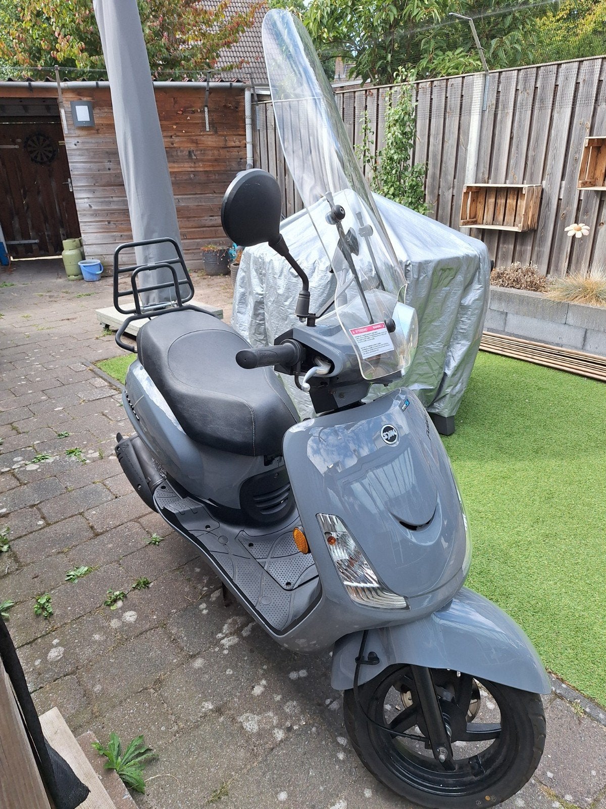Grijze Sym Fiddle2 50s, Gebruikt, Maximaal 45 km/u, Ophalen of Verzenden, Benzine