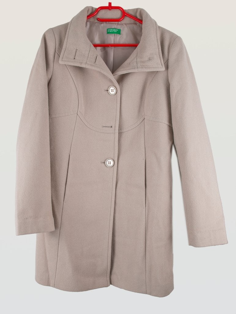 jas united colors of benetton, Maat 38/40 (M), Beige, Ophalen of Verzenden, Zo goed als nieuw
