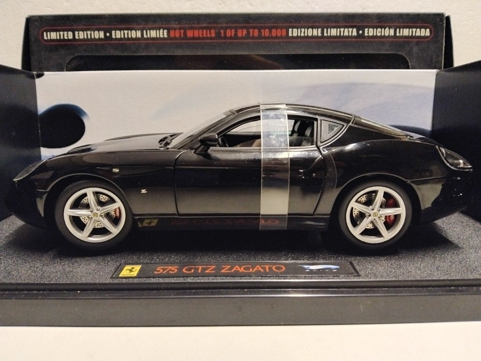 Ferrari 575 GTZ ZAGATO black ELITE Hot Wheels metal 1:18 KRD, Ophalen of Verzenden, Zo goed als nieuw, Auto, Hot Wheels