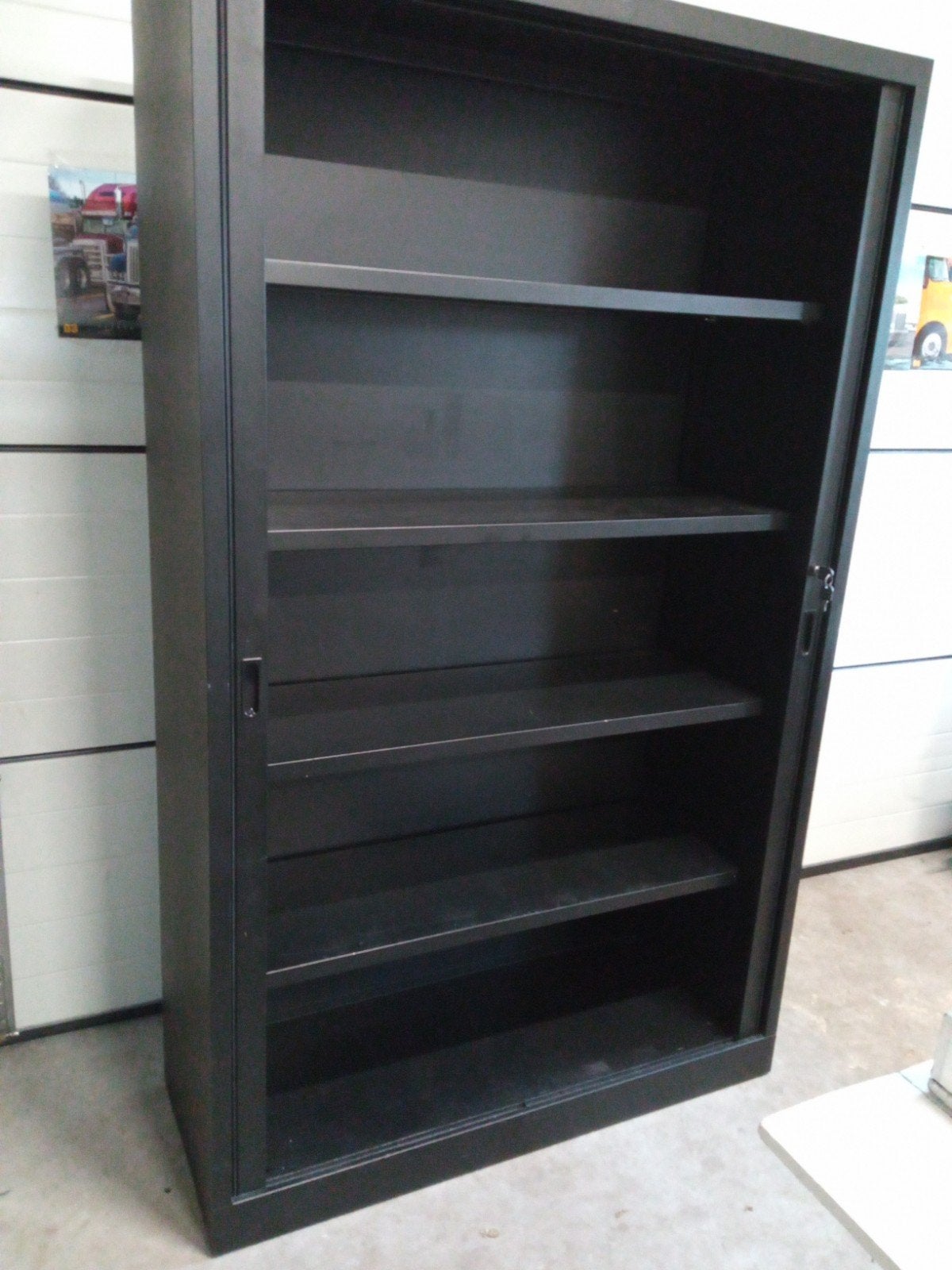 roldeur kast , zwart, archiefkast , 198 hoog, Gebruikt, 100 tot 150 cm, Ophalen of Verzenden, 150 tot 200 cm