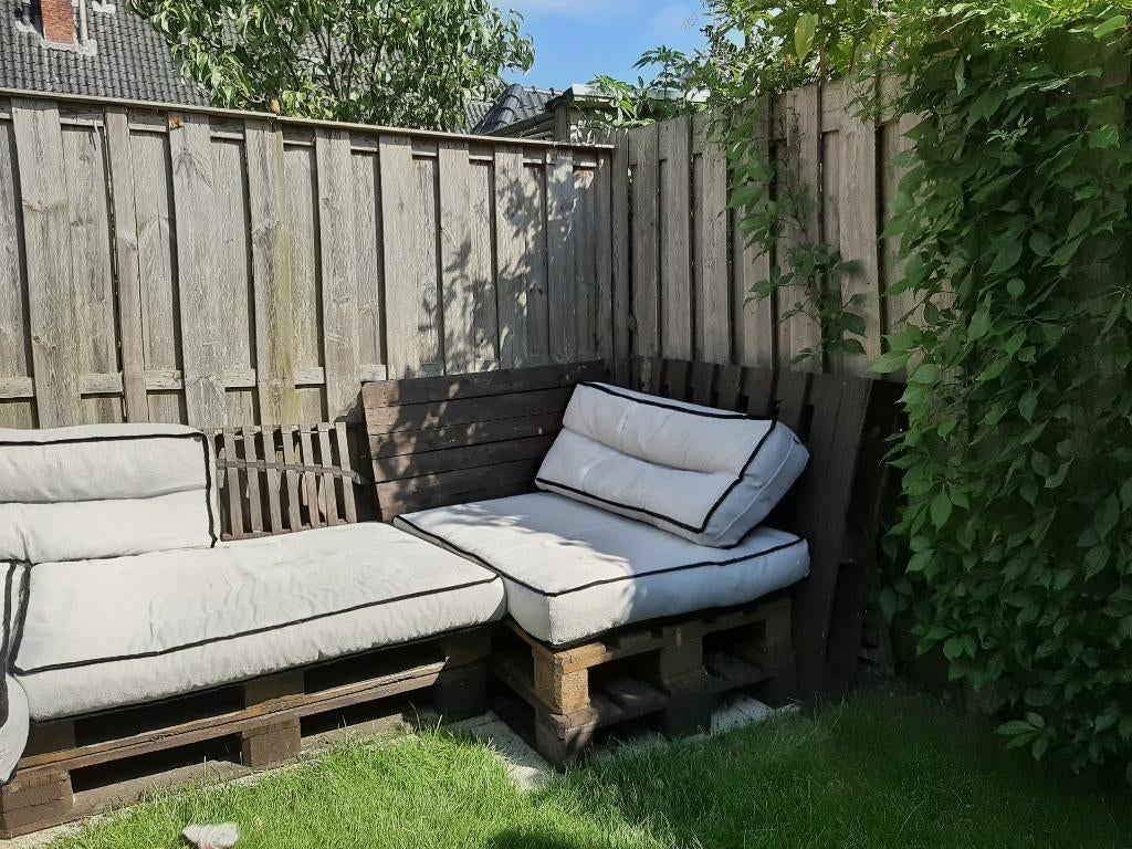 Pallet kussens (6 stuks inc rugleuning), Ophalen, Zo goed als nieuw