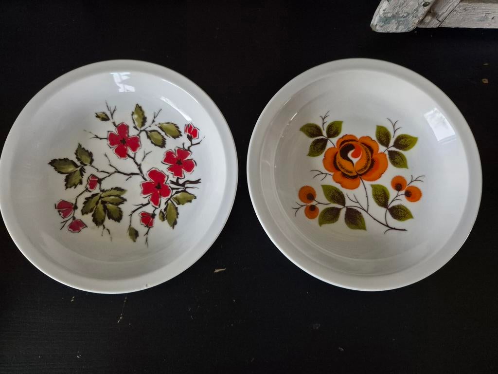 2 borden met bloemen Bavaria Schumann Arzberg Germany, Antiek en Kunst, Ophalen of Verzenden