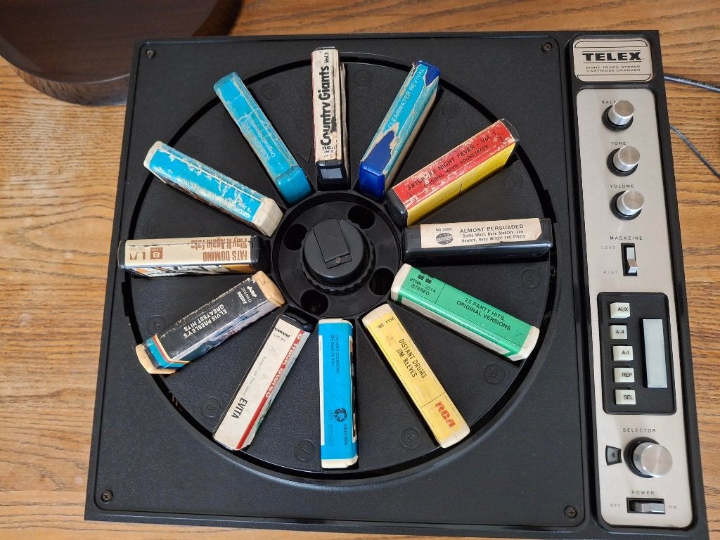 Vintage Telex 8-track carrousel/wisselaar model 48HP, Ophalen, Gebruikt, Minder dan 60 watt, Overige merken