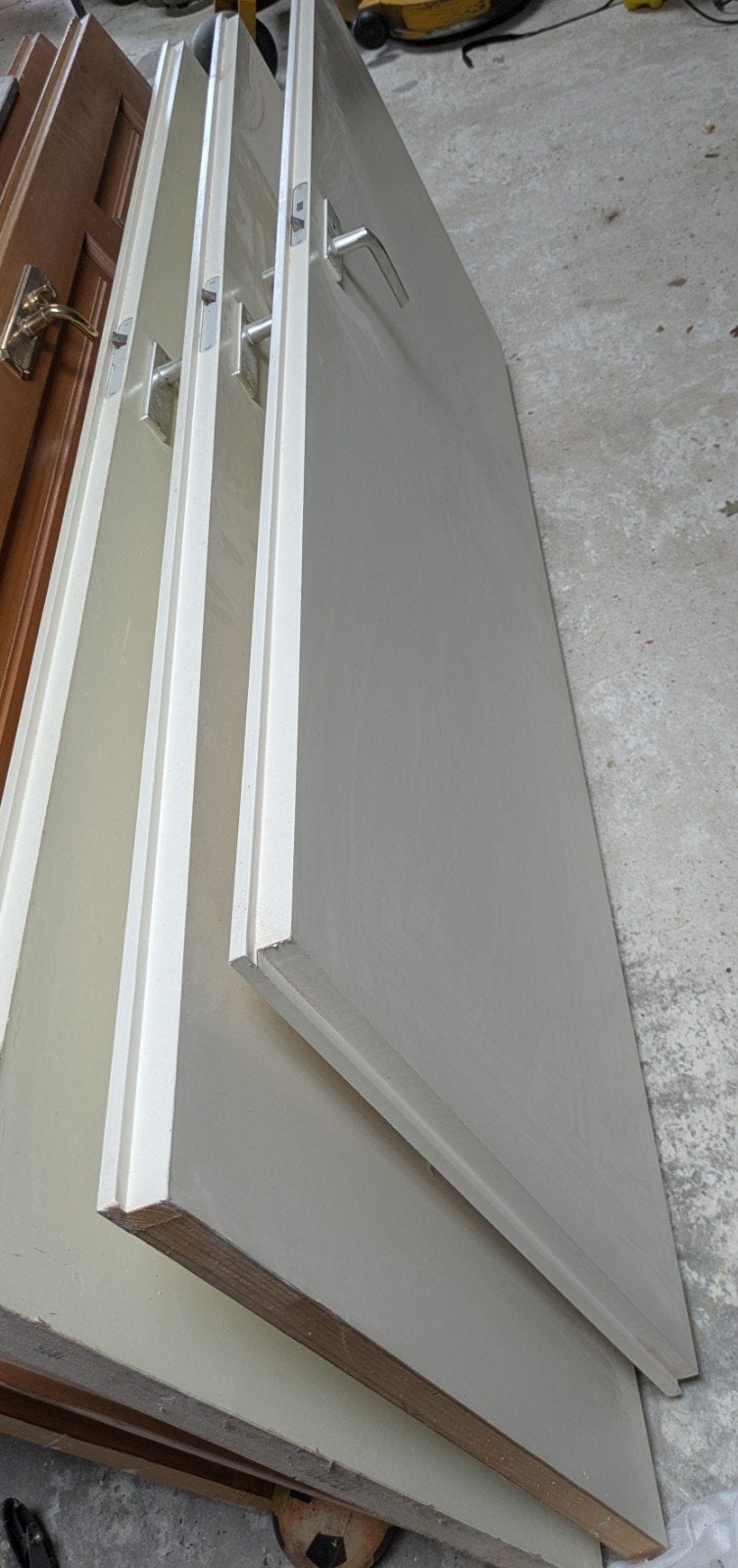 3x Opdekdeuren 211,5 x 83 cm, Doe-het-zelf en Verbouw, Deuren en Horren, Ophalen, Gebruikt, Binnendeur, 200 tot 215 cm