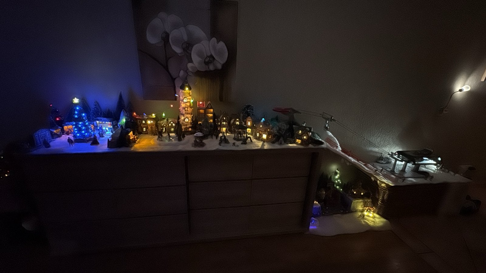 Kerstdorp compleet (lemax) ski lift en meer, Diversen, Kerst, Ophalen, Gebruikt