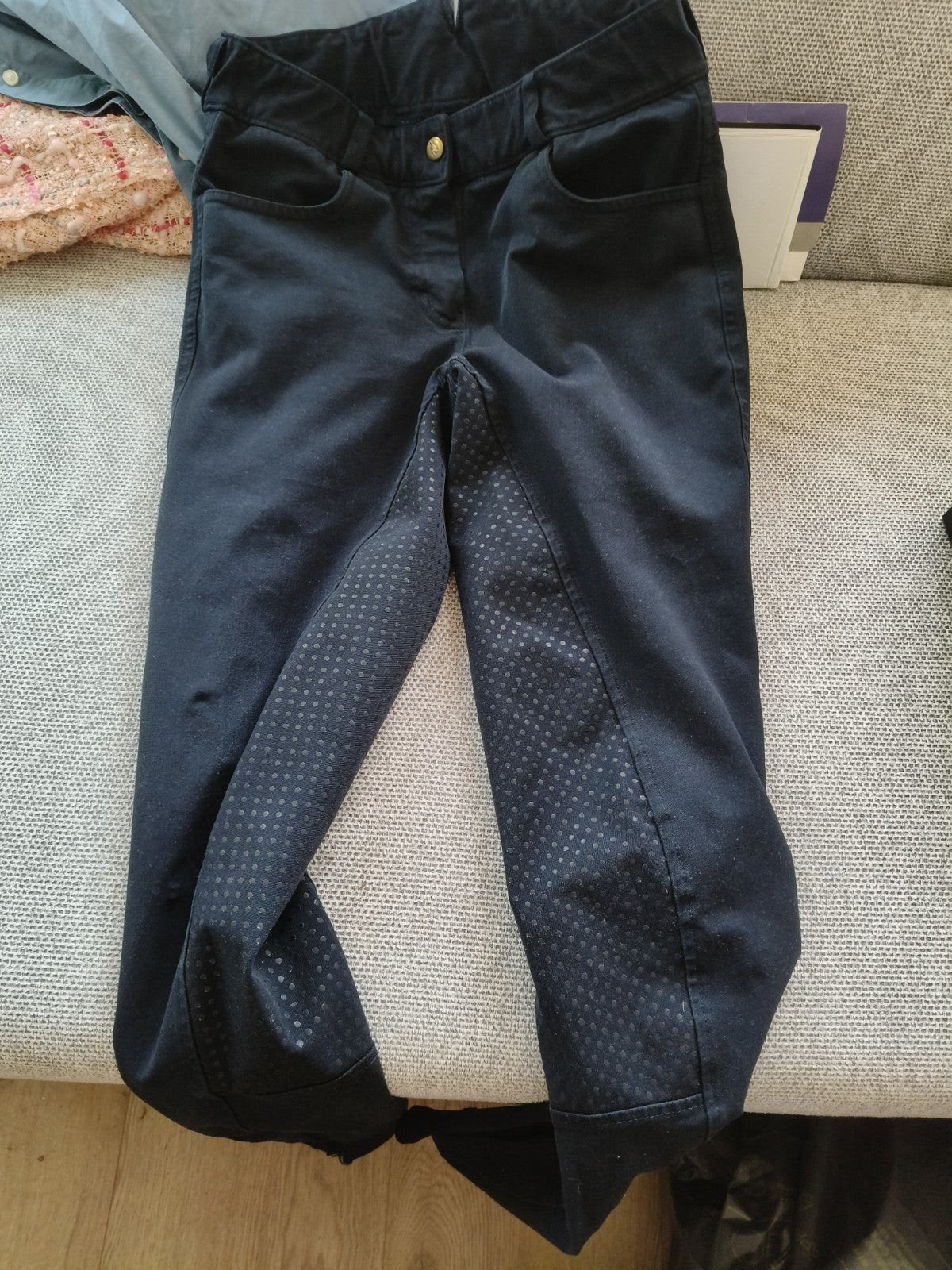 donkerblauwe Rijbroek maat S teab, Dieren en Toebehoren, Paardrijkleding, Ophalen of Verzenden