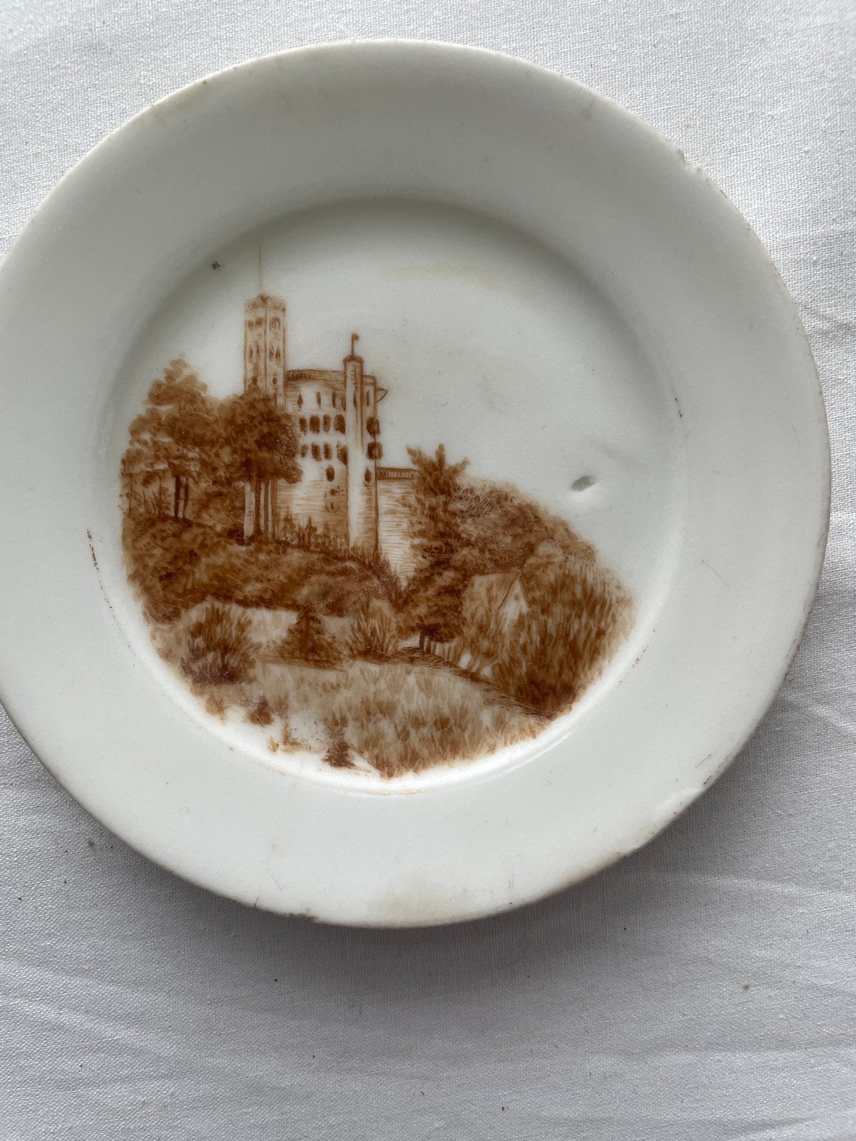 Antiek bordje met afbeelding Belvedere Nijmegen, 1873, Ophalen of Verzenden