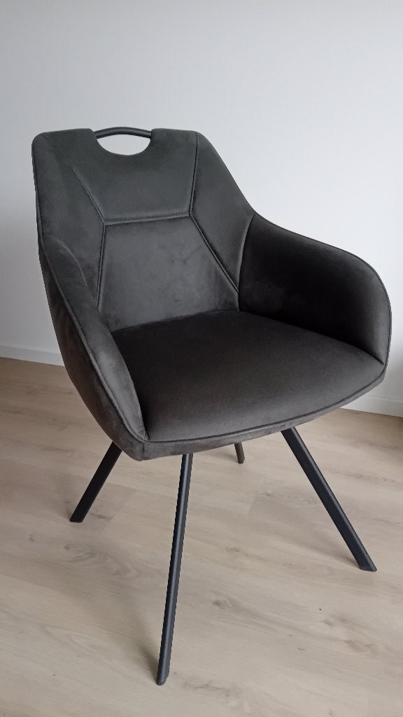 4 eetkamerstoelen 'Jesse', Huis en Inrichting, Ophalen, Zo goed als nieuw, Grijs, Stof