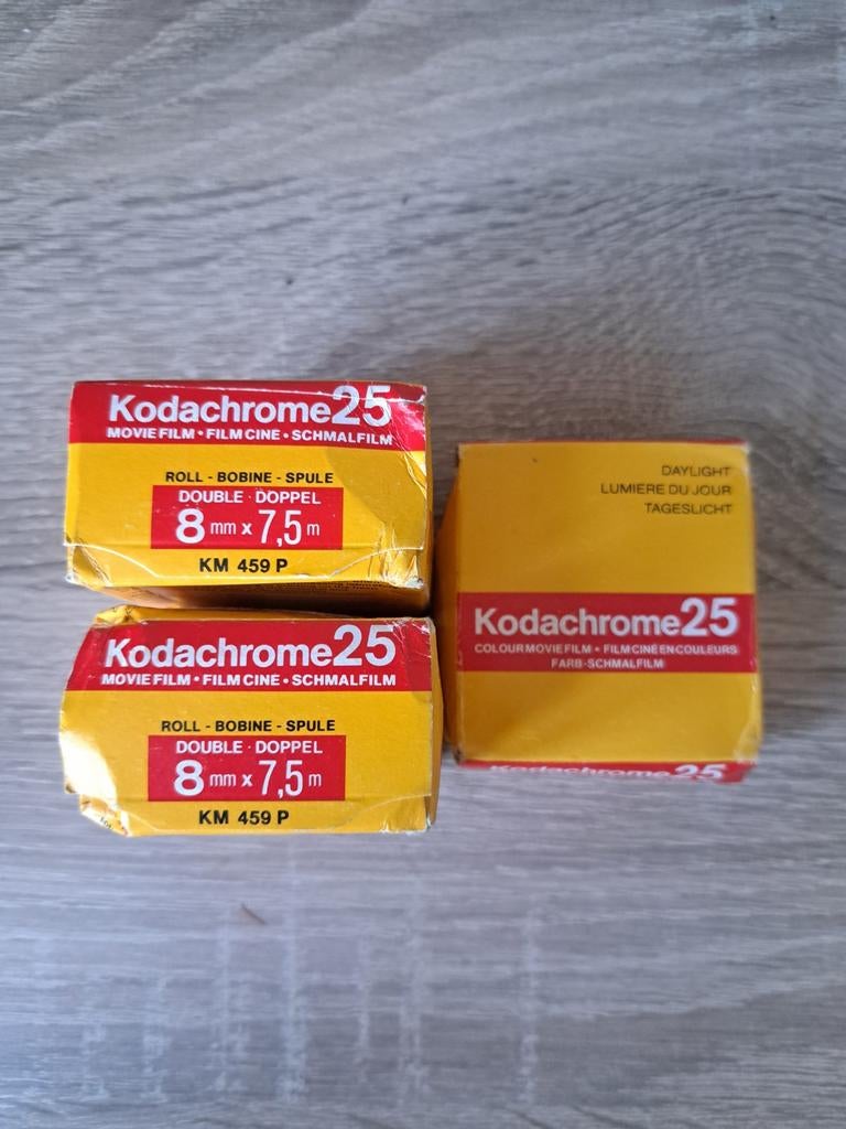 Kodachrome 25 dubbel, 3 stuks, Audio, Tv en Foto, Filmrollen, Ophalen of Verzenden, 35mm film