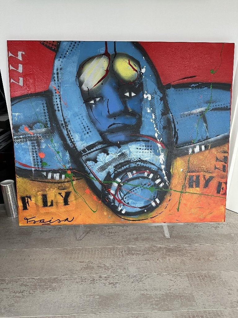 Origneel werk van Fabian. Fly  (120cm x 100cm), Antiek en Kunst, Ophalen, Overige materialen, Overige technieken, Overig onderwerp