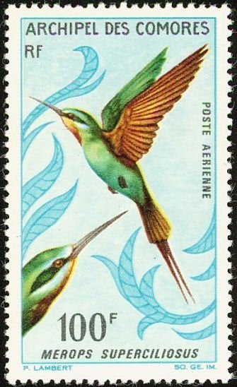 COMOREN 24 - Dieren: vogels (bijeneter), Postzegels en Munten, Postzegels | Thematische zegels, Postfris, Dier of Natuur, Verzenden