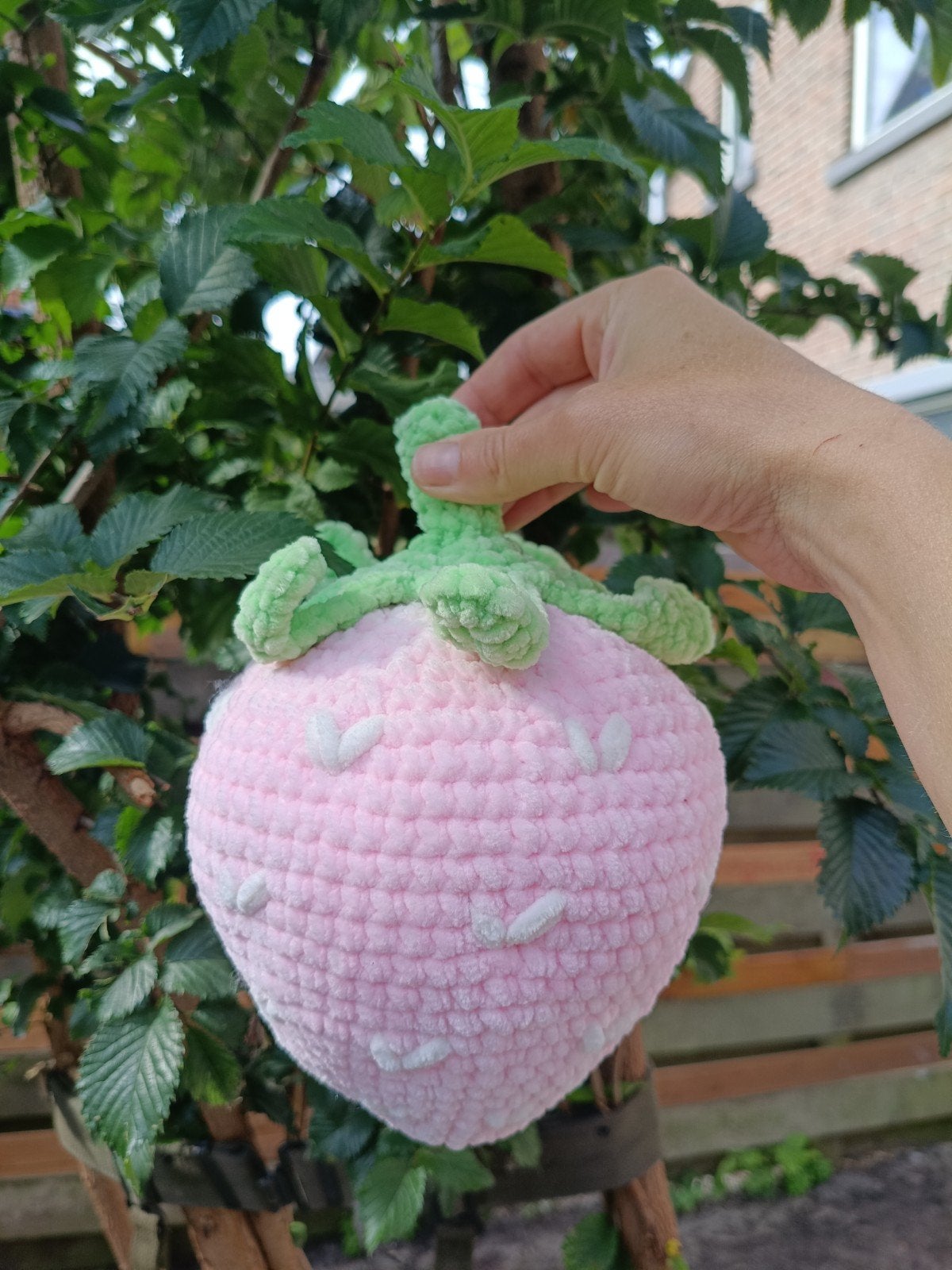 Gehaakte Pluchen Aardbei – Decoratieve Amigurumi, Ophalen of Verzenden, Nieuw, Overige typen