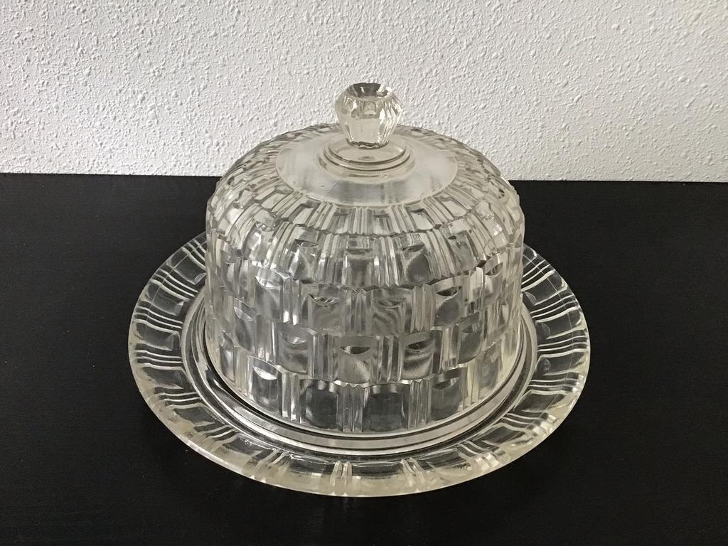 Antieke Oude stolp met onderbord van persglas., Huis en Inrichting, Woonaccessoires | Stolpen, Ophalen of Verzenden, Zo goed als nieuw