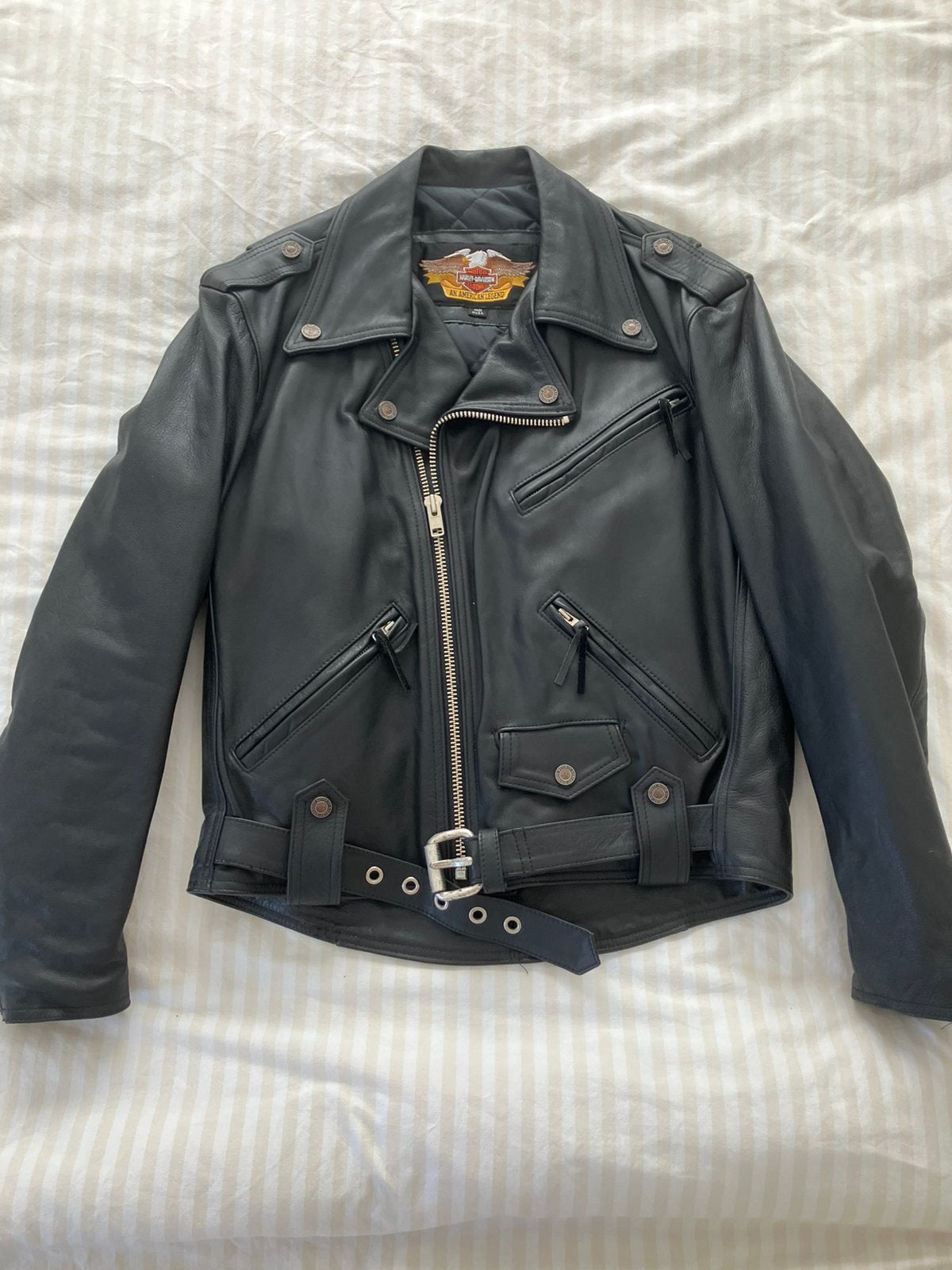 Harley Davidson vintage style leren jacket (M), Motoren, Kleding | Motorkleding, Ophalen of Verzenden, Tweedehands, Jas | leer