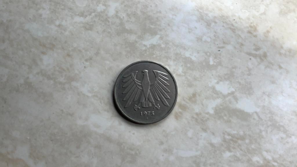 Deutsche Mark munt uit de Bondsrepubliek Duitsland 1975, Ophalen of Verzenden, Duitsland, Zilver