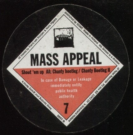 Hardcore 12" Maxi Single (1996) Mass Appeal - Shoot 'm up, Cd's en Dvd's, Vinyl Singles, Gebruikt, Ophalen of Verzenden, Dance en House