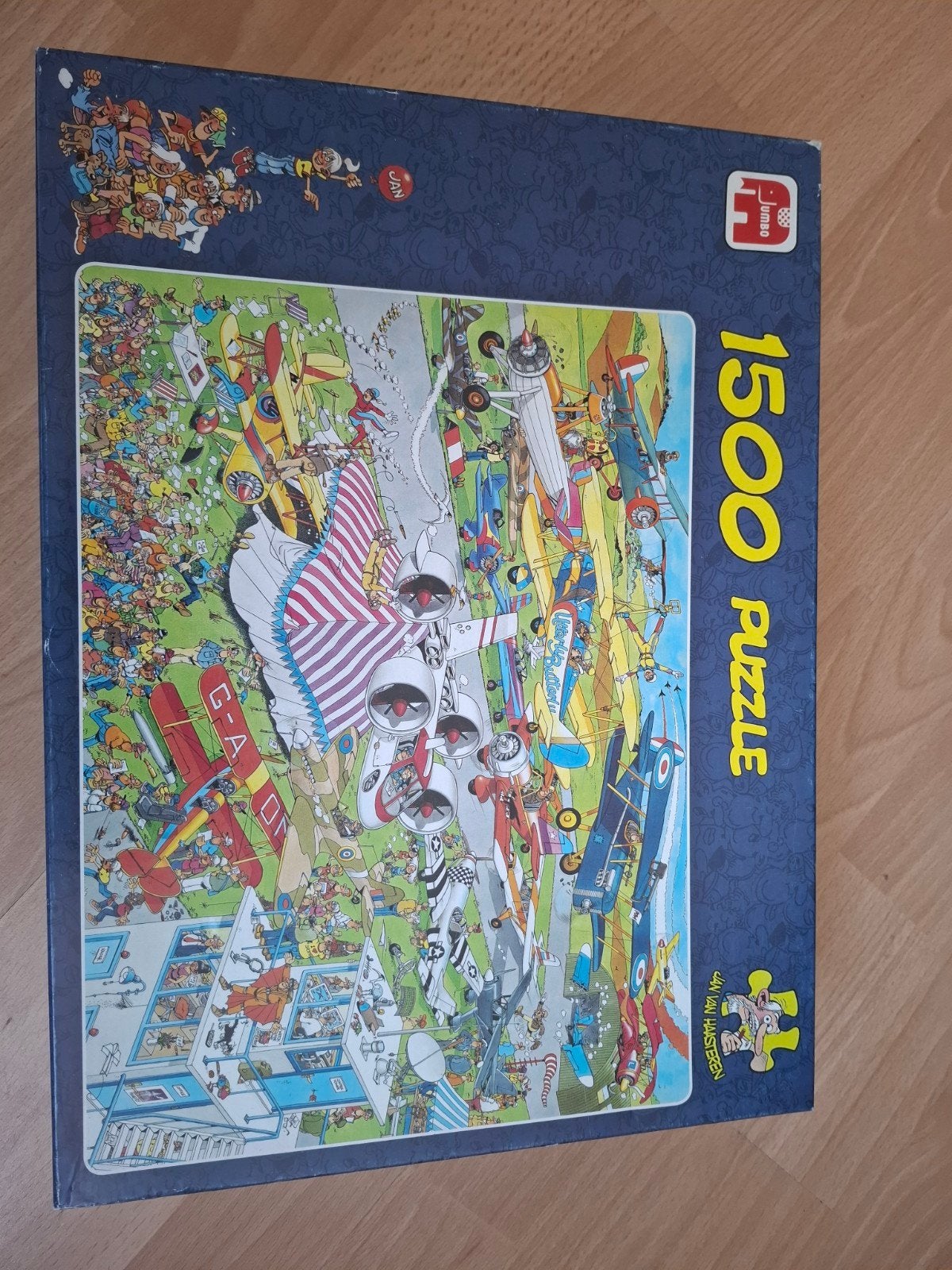 Jan van Haasteren puzzel, 1500, de vliegshow, Ophalen of Verzenden, 500 t/m 1500 stukjes, Zo goed als nieuw