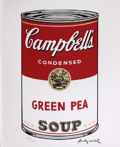 Andy Warhol(1928)Lithografie"Campbells Green Pea Soup"Ges Ge, Antiek en Kunst, Ophalen of Verzenden
