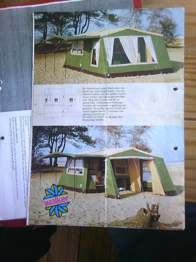 Tent Vouw wagen Walker SunnY Luifel Voortent Vintage 1984 Op, Ophalen, Gebruikt, Tot en met 5