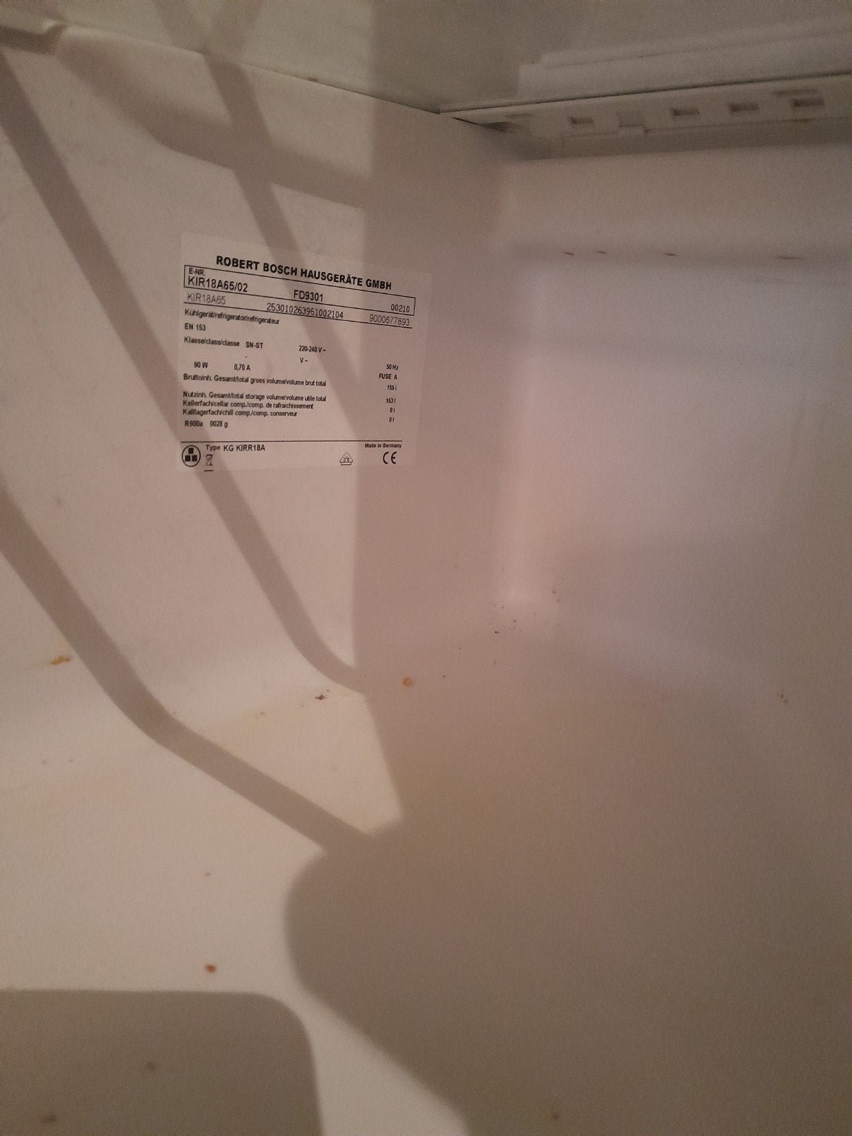 Bosch KIF18A65/02 Koelkast - Zo goed als nieuw, Zonder vriesvak, 100 tot 150 liter, Zo goed als nieuw, Energieklasse A of zuiniger