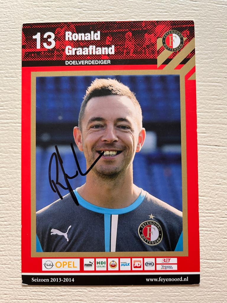 Feyenoord spelerskaart Graafland met handtekening, Ophalen of Verzenden, Zo goed als nieuw, Feyenoord, Spelerskaart