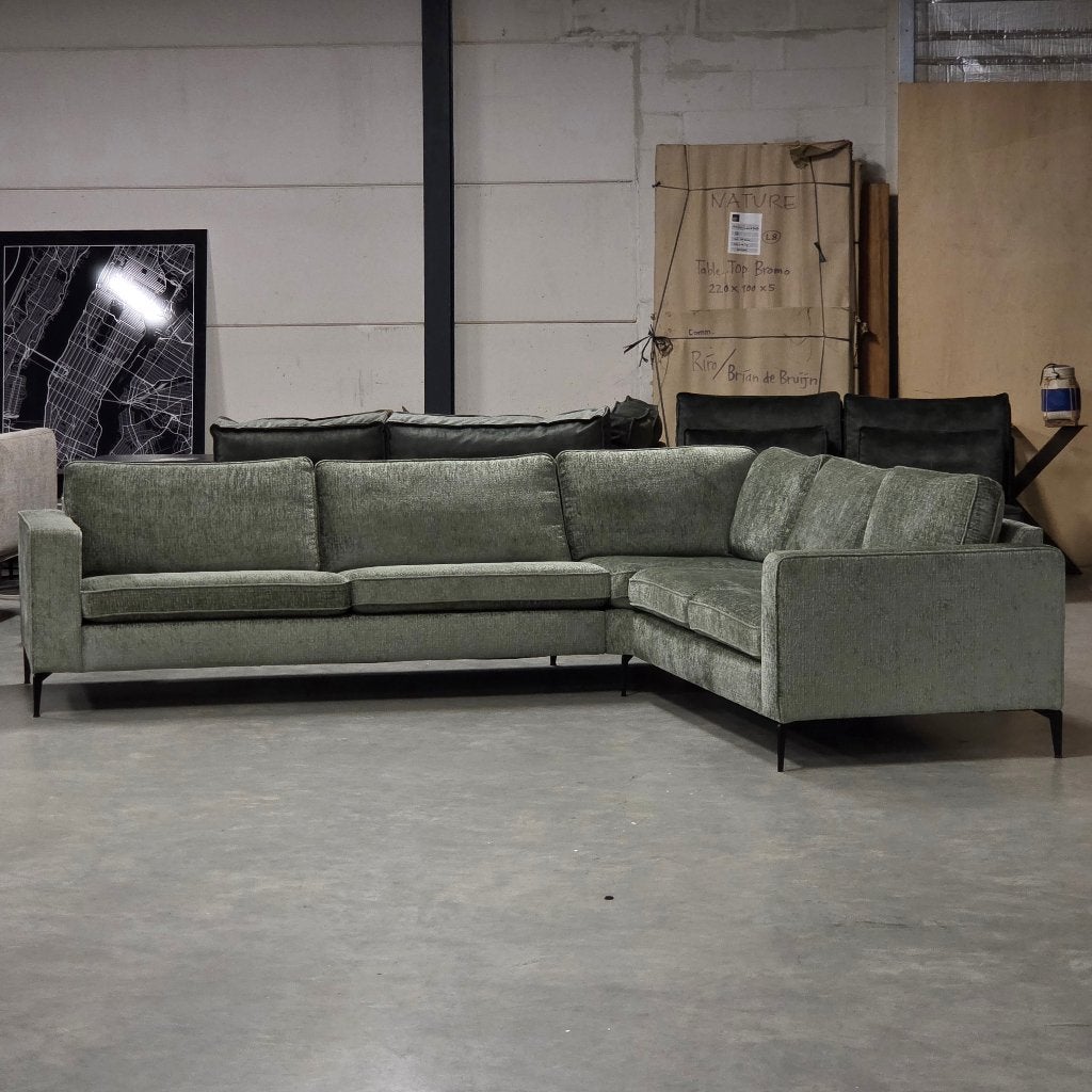 Moderne mooie hoekbank in stof Fushion DIRECT LEVERBAAR, Ophalen, 250 tot 300 cm, Hoekbank, Nieuw
