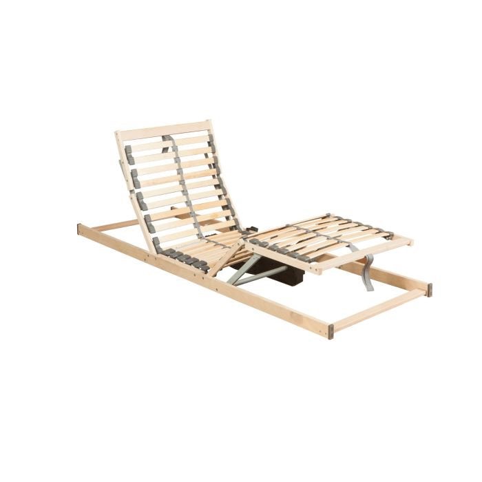 Senioren bed met verstelbare bodem, Ophalen, 90 cm, Eenpersoons, Bruin
